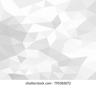 Abstract Grey White geometric polygonal background with mesh of triangles for your design. Grey White texture. Trend. Low Poly.
