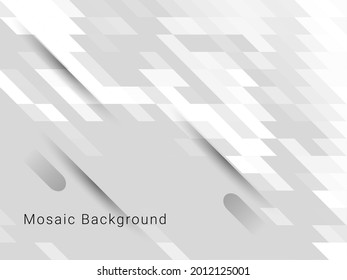 Resumen de diseño de fondo moderno de mosaico geométrico gris y blanco