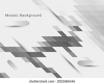 Abstract grey and white geometric stylish mosaic modern background design vector