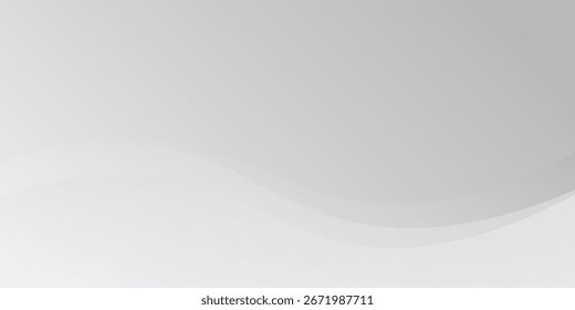 Fondo degradado gris y blanco Abstractas con diseño de onda suave, estilo minimalista limpio, perfecto para Plantillas modernas.