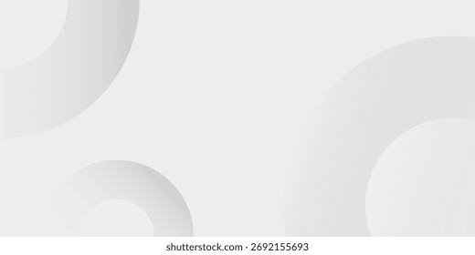 Fundo de gradiente branco cinza abstrato com círculo dinâmico.
