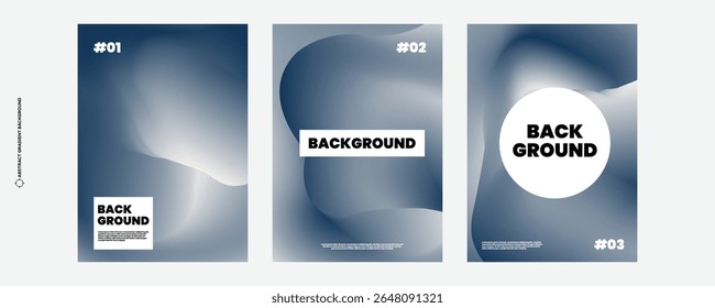 Abstract grey white gradient poster background vector set. Minimalist cover template gradient color. Ideal design for social media, cover, banner, flyer, music, ads.