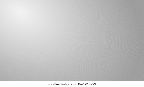 Abstract Grey and white halftone wave dotted pop art background. Futuristic digital network pattern, dot, circles.  