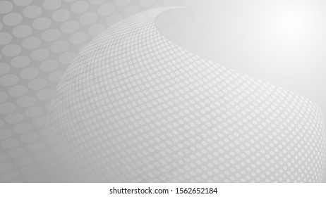 Abstract Grey and white halftone wave dotted pop art background. Futuristic digital network pattern, dot, circles. Illustration vector modern texture for posters, business card, cover, label mockup