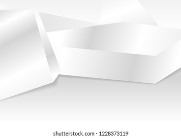 Abstract grey white hi-tech 3d geometric background. Vector design