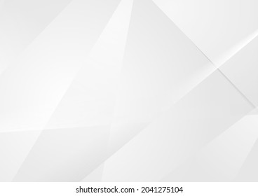 Abstract grey white hi-tech low poly corporate background. Vector stripes minimal light design