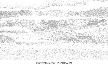 Abstract grey and white horizontal layered texture with grainy, stippled, and distressed patterns resembling weathered stone or sand dunes