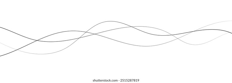 Abstract grey, white smooth element swoosh speed wave modern stream transparent background. Abstract wave line for banner, template, wallpaper background with wave design. Vector illustration in eps10