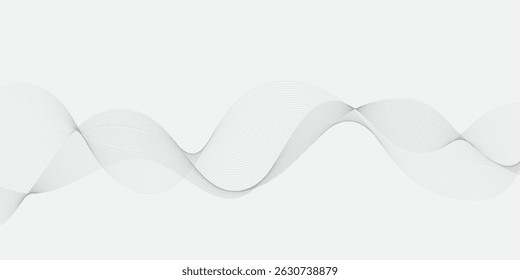 Abstractas gris, blanco elemento liso swoosh velocidad onda moderno corriente de fondo. Línea de onda Abstractas para Anuncio, Plantilla, fondo de Fondo de pantalla con diseño de onda. Ilustración vectorial	