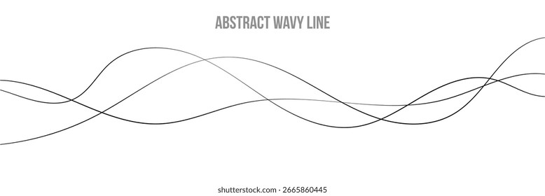 Abstract grey, white smooth element swoosh speed wave modern stream white background. Abstract wave line for banner, template, wallpaper background with wave design. Vector illustration in eps 10.
