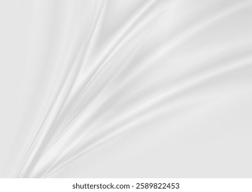 Abstract grey white smooth shiny waves blurred elegant background. Vector design