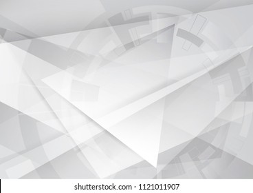 Abstract grey and white tech geometric corporate design background eps 10.Vector illustration
