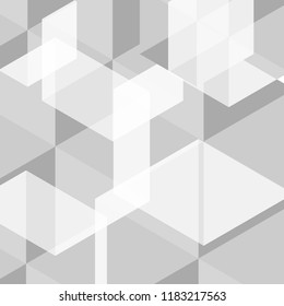 Abstract grey and white tech geometric polygon background for cover your design.