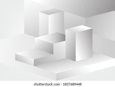 Abstract grey and white tech geometric corporate design background eps 10.Vector illustration