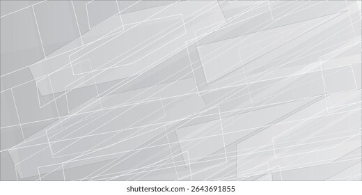 Abstract grey and white tech geometric corporate design background. modern