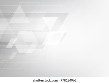 Abstract grey and white tech geometric corporate design background eps 10.Vector illustration