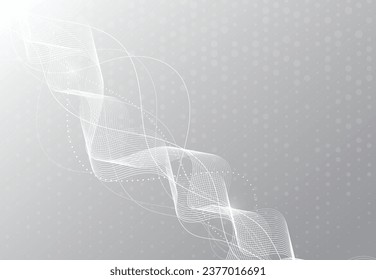 Abstract grey white wave lines on background for elements in concept business presentation, Brochure, Flyer, Science, Technology. Vector illustration