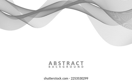 Abstract grey and white waves background, Abstract wavy lines background