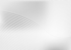Abstract Grey White Waves And Lines Pattern. Vector Futuristic Template Background