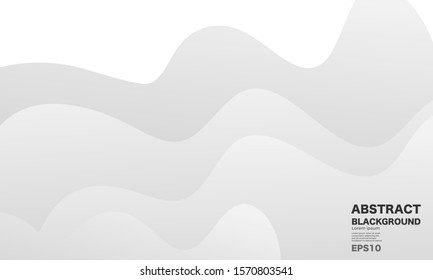Abstract grey white waves and lines pattern. Vector 