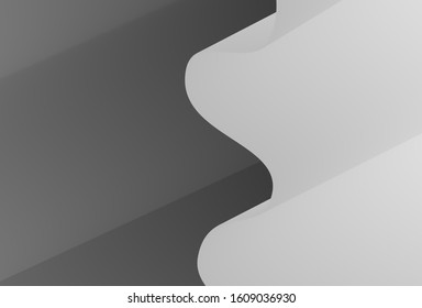 Abstract grey white waves and lines pattern. Vector futuristic template background