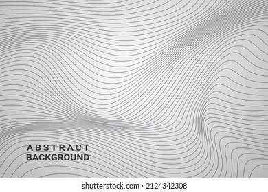 Abstract grey white waves and lines pattern