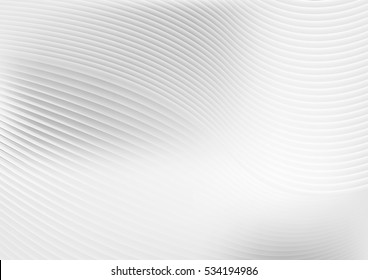 Abstract grey white waves and lines pattern. Vector futuristic template background