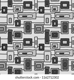 Abstract grey windows vector seamless pattern for wrapping, craft, textile