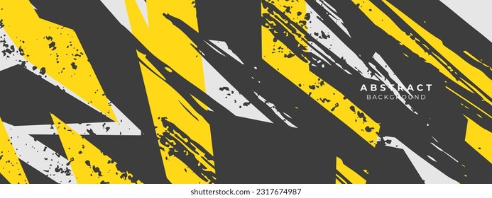 Abstract grey and yellow geometric in sports style design. Print vinyl and decal