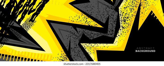 Abstract grey and yellow racing design concept. Graphic abstract stripe racing background