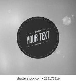 Abstract greyscale lights background wallpaper with minimal round text box design 
Eps 10 stock vector illustration 