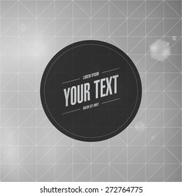 Abstract greyscale lights background wallpaper with minimal triangles and round text box design Eps 10 stock vector illustration 