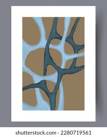 Abstrakter Gitter ästhetische Linien Wand-Kunst Druck. Wandbilder für Innenarchitektur. Printable minimale abstrakte Gitterplakette. Zeitgenössischer dekorativer Hintergrund mit Linien.