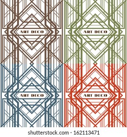 abstract grid background in retro style, interweaving lines, geometric pattern, art deco style
