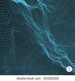 Abstract grid background. Water surface. Vector illustration. Can be used for wallpaper, web page background, web banners. 