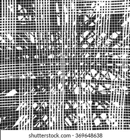 abstract grid black white background, vector illustration design element