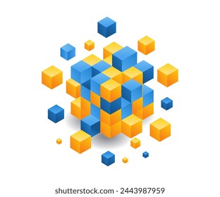 Abstract grid blockchain technology illustration