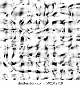 Abstract grid dot background pattern. Spotted halftone vector line illustration