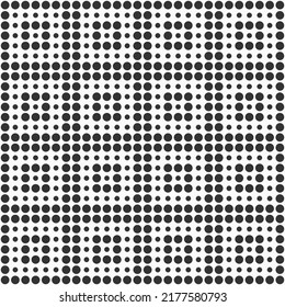 Abstract grid halftone seamless vector pattern. Dotted squares shapes. Black and white vector background. Dots pattern. Spotted abstract texture.