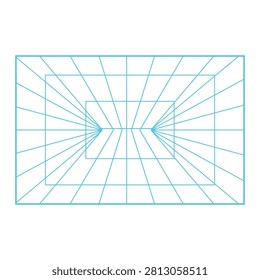 Abstract grid lines forming a digital floor with a receding perspective, illustrating concepts of data connection, virtual space, and future technology