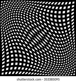 Abstract grid, mesh with distortion, warp. Editable vector texture.