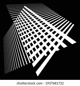 Abstract grid, mesh. Lattice, grating, grill in 3D perspective