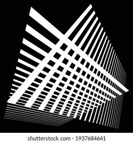 Abstract grid, mesh. Lattice, grating, grill in 3D perspective