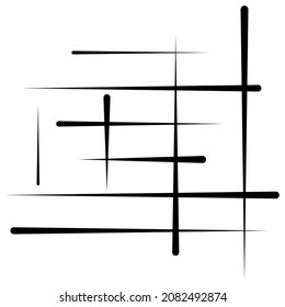 Abstraktes Gitter, Gitter, Gitter, gerissenes geometrisches Element. Zelluläres, retikuläres Muster mit zufälligen Linien