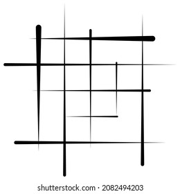 Abstract grid, mesh, lattice, grating geometric element. Cellular, reticular pattern with random lines