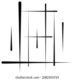 Abstract grid, mesh, lattice, grating geometric element. Cellular, reticular pattern with random lines