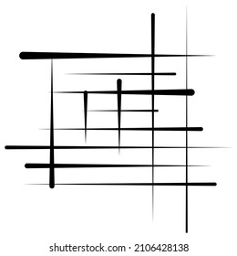 Abstract grid, mesh, lattice, grating geometric element. Cellular, reticular pattern with random lines