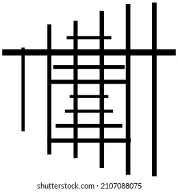Abstraktes Gitter, Gitter, Gitter, gerissenes geometrisches Element