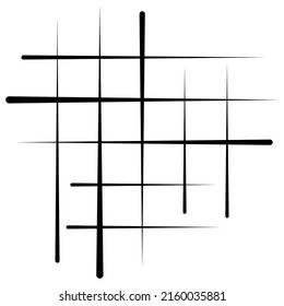 Abstract grid, mesh, lattice, grating geometric element. Cellular, reticular pattern with random lines