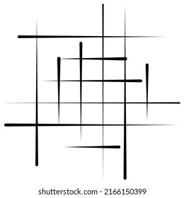 Abstract grid, mesh, lattice, grating geometric element. Cellular, reticular pattern with random lines